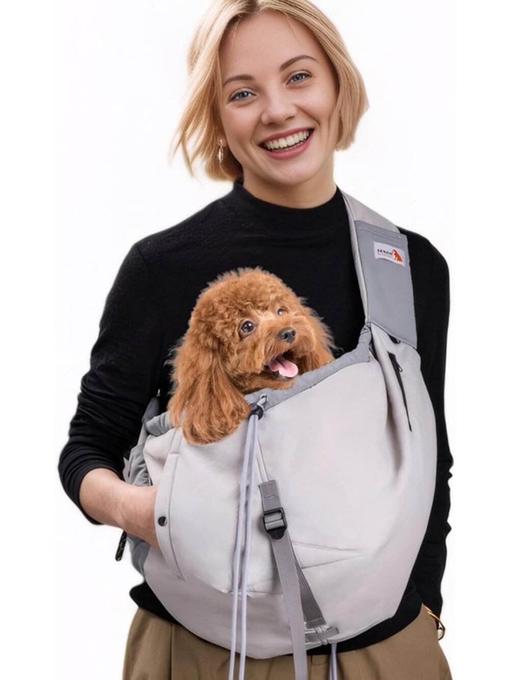Cozy Dog Carrier Sling for Small Pets Up to 20lbs, Hands-Free Travel Backpack